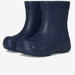 CROCS Classic Unisex Rain Outdoor Rubber Ankle Boots Navy Blue Kids Sz J1